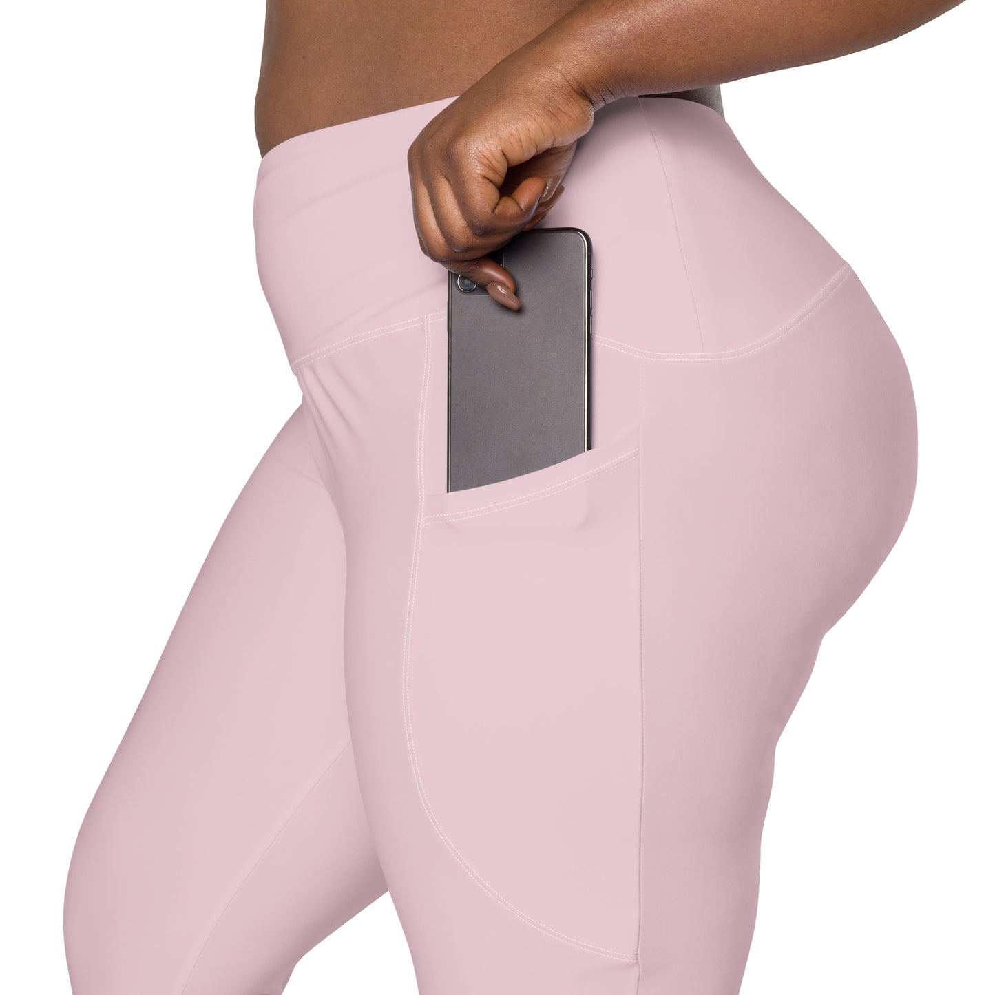 Size Inclusive Leggings with pockets in pastel pink