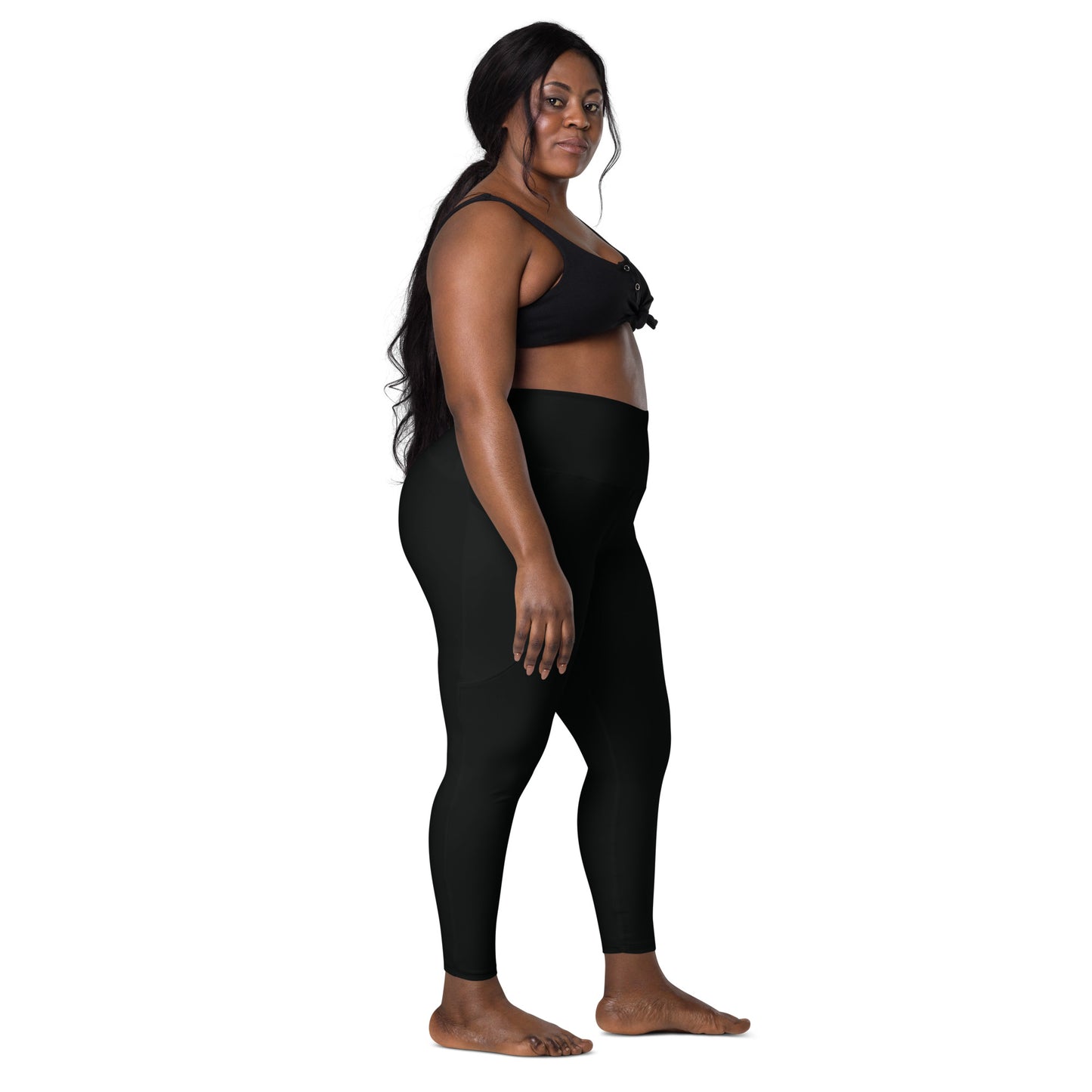 Leggings with pockets in solid black