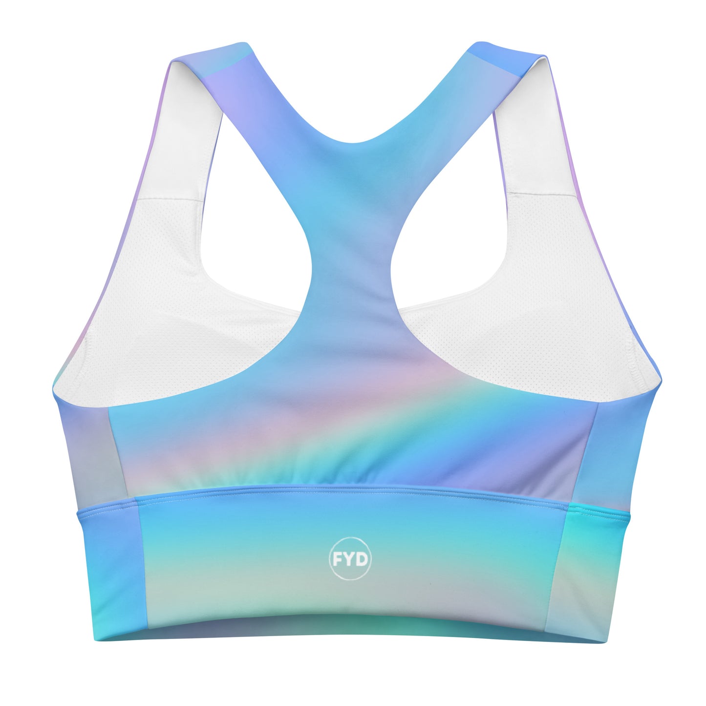 FYD Longline Sports Bra in Iridescent Blue