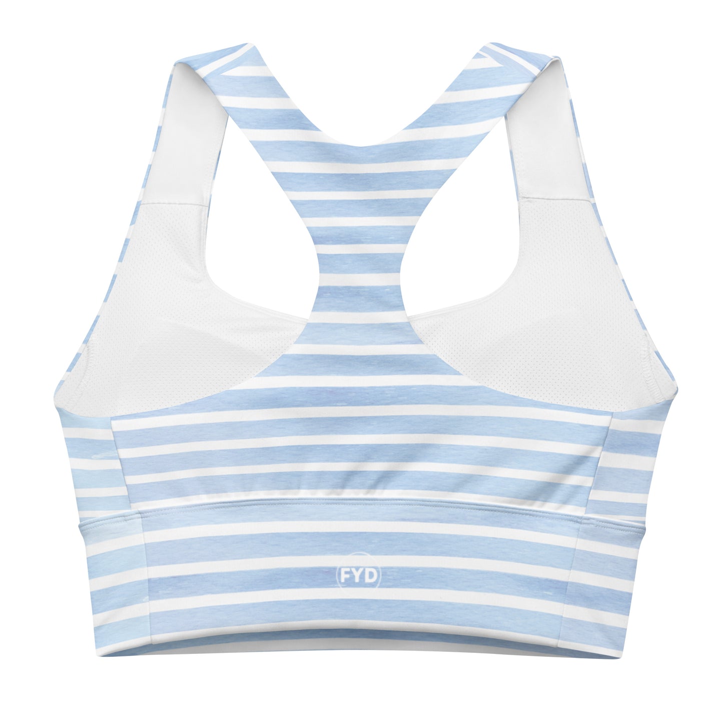 FYD Longline Racerback Sports Bra in pastel stripes