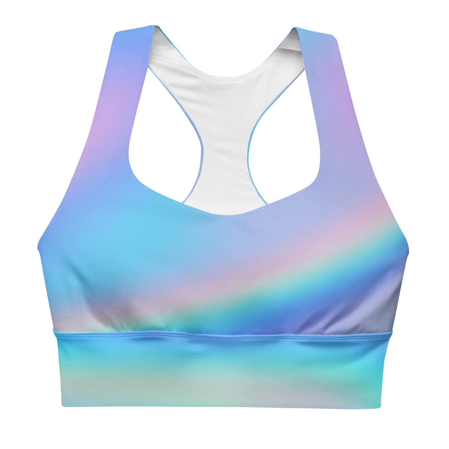 FYD Longline Sports Bra in Iridescent Blue