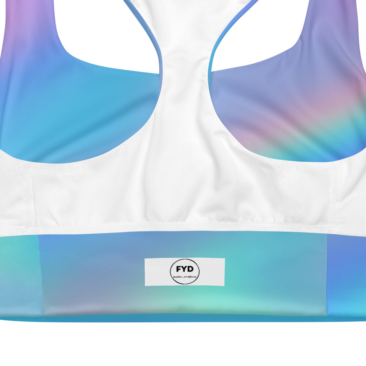 FYD Longline Sports Bra in Iridescent Blue
