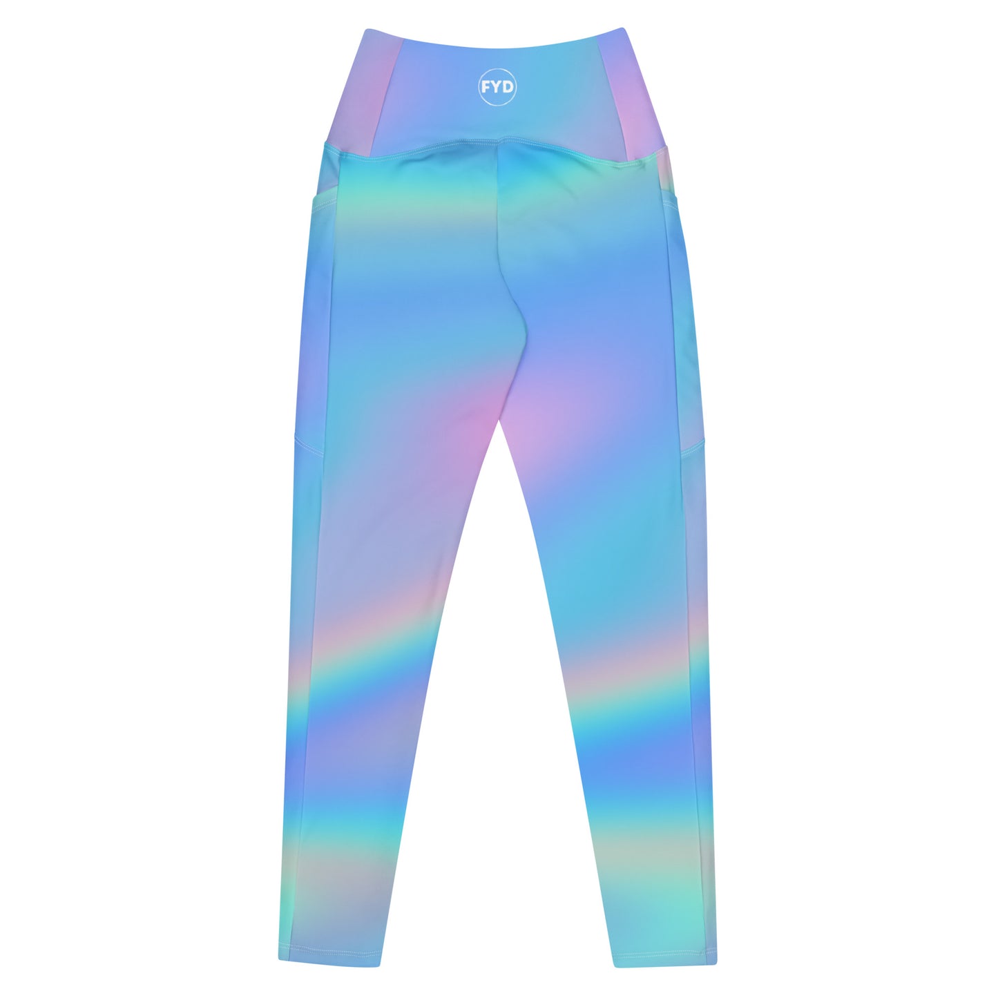 FYD High Rise Recycled Leggings with pockets in Iridescent Blue