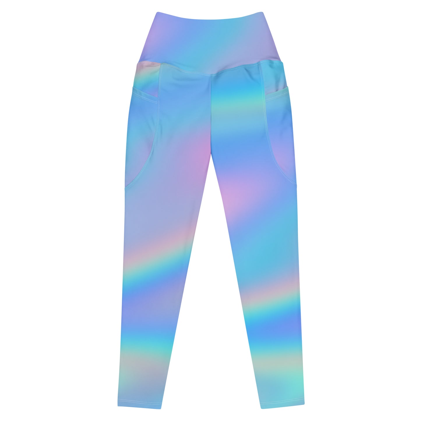 FYD High Rise Recycled Leggings with pockets in Iridescent Blue