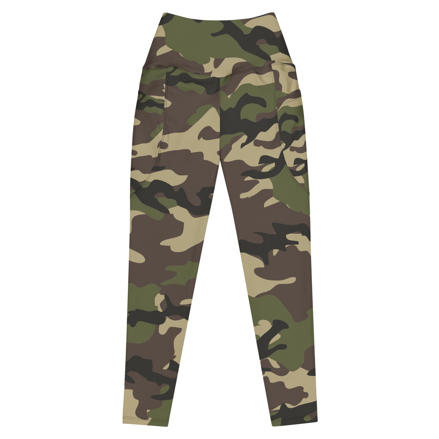 Classic Green Camo print Size Inclusive Leggings with pockets