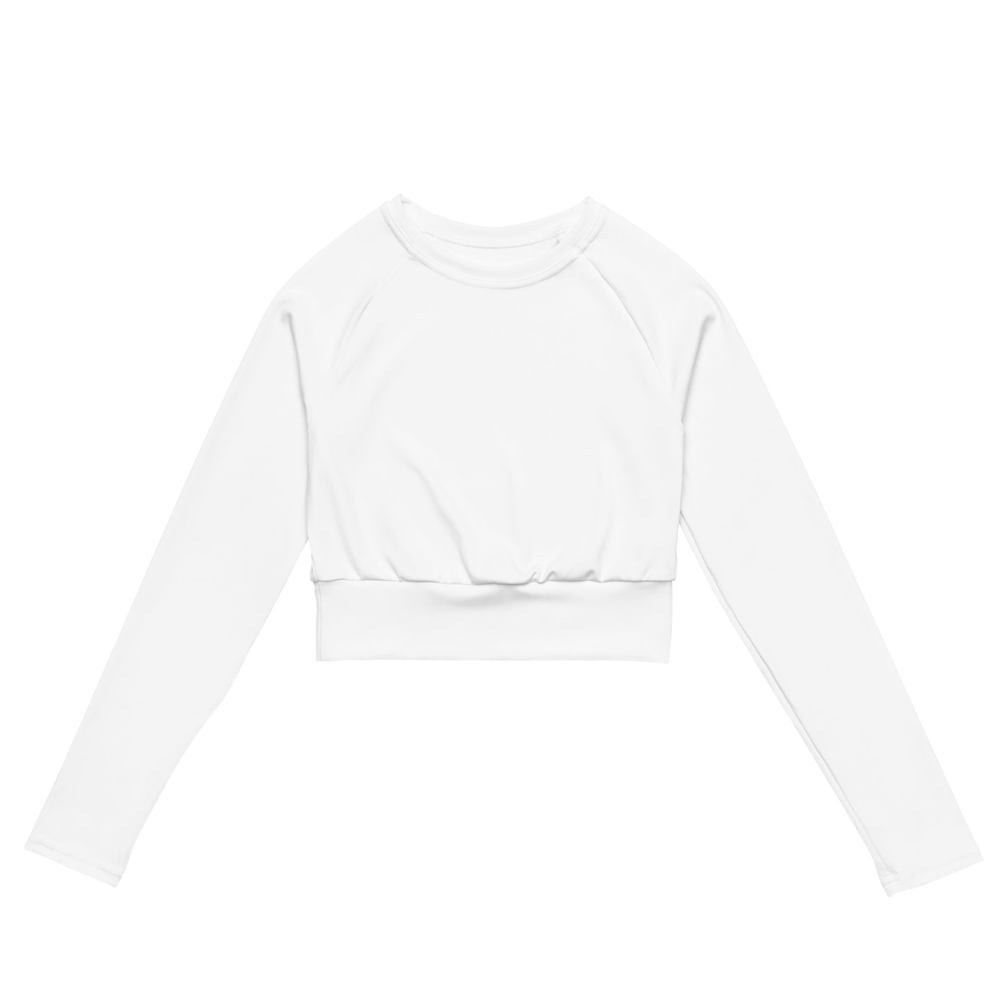 Solid White Recycled Long-sleeve Crop Top
