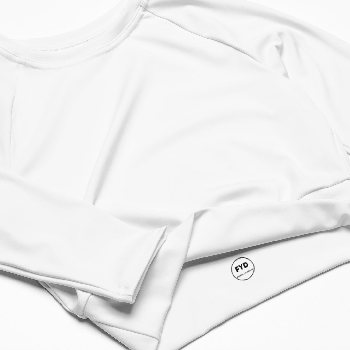 Solid White Recycled Long-sleeve Crop Top