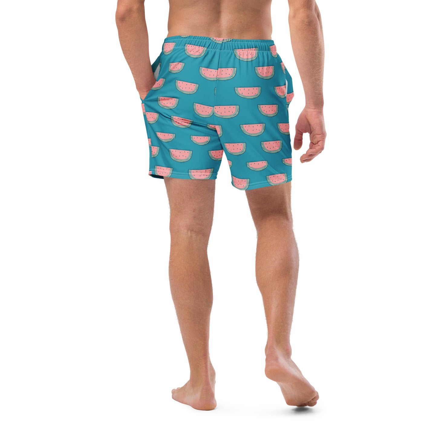 FYD Men's Recycled Swim Trunks in watermelon summer