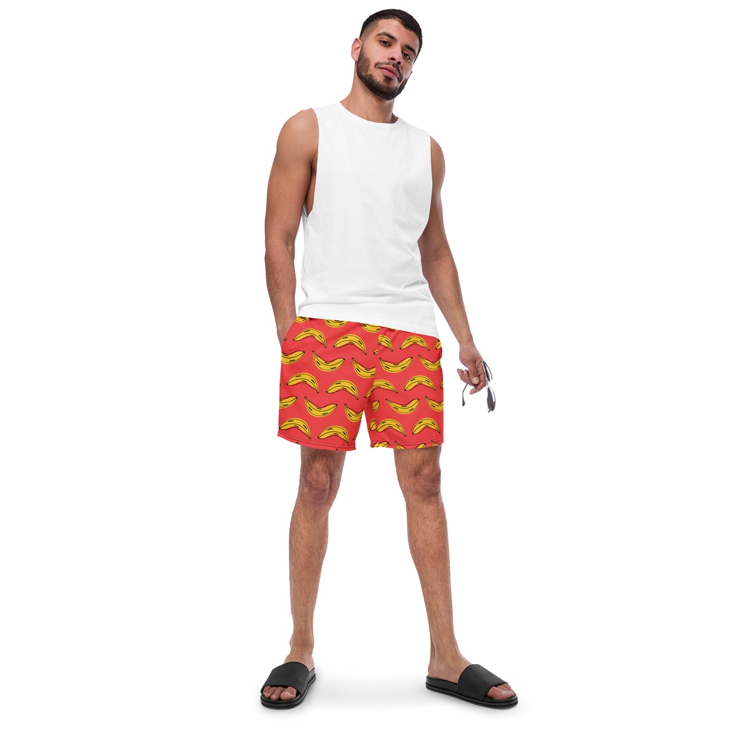 FYD Men's Recycled Swim Trunks in zany bananas