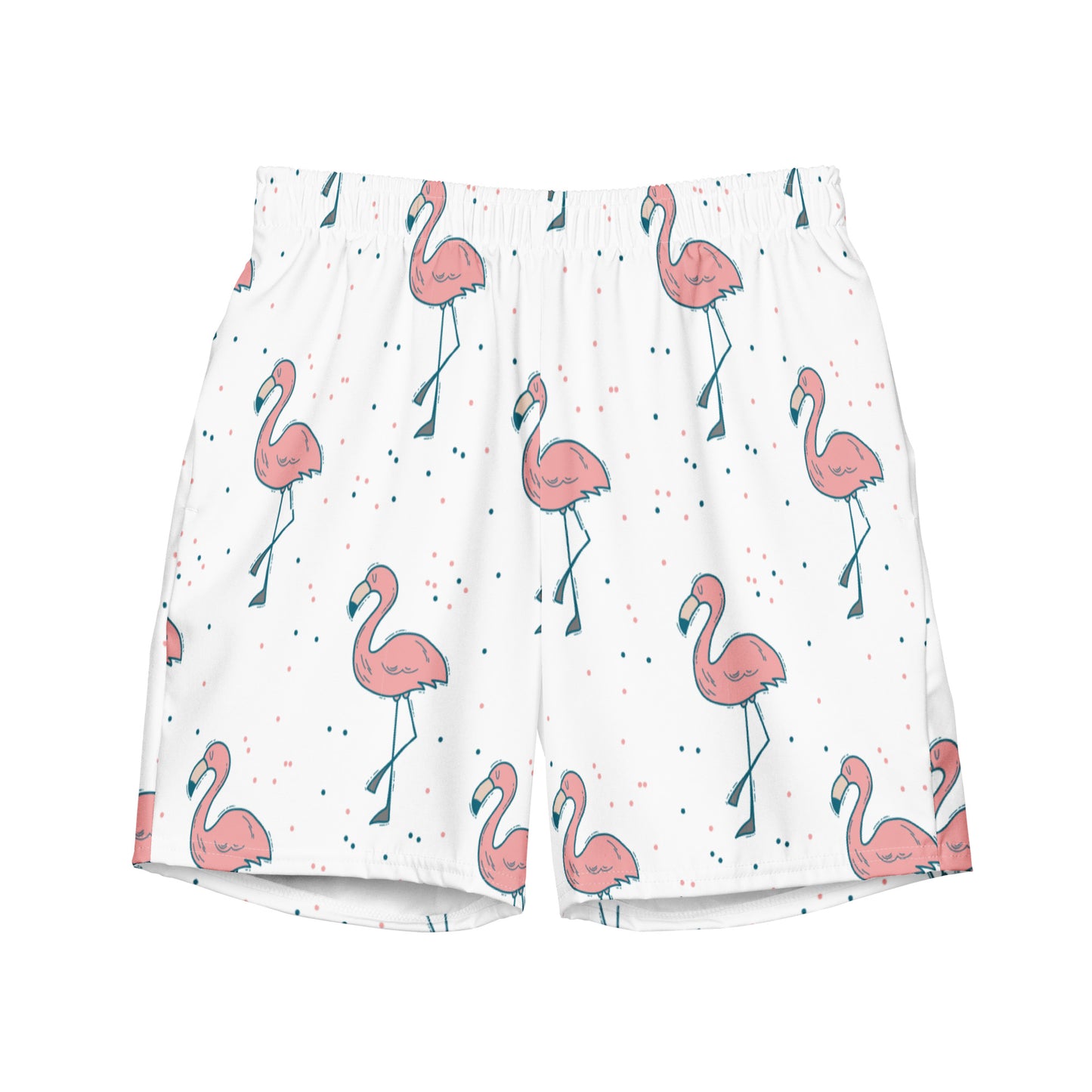 FYD Men's Recycled Swim Trunks in dancing flamingos