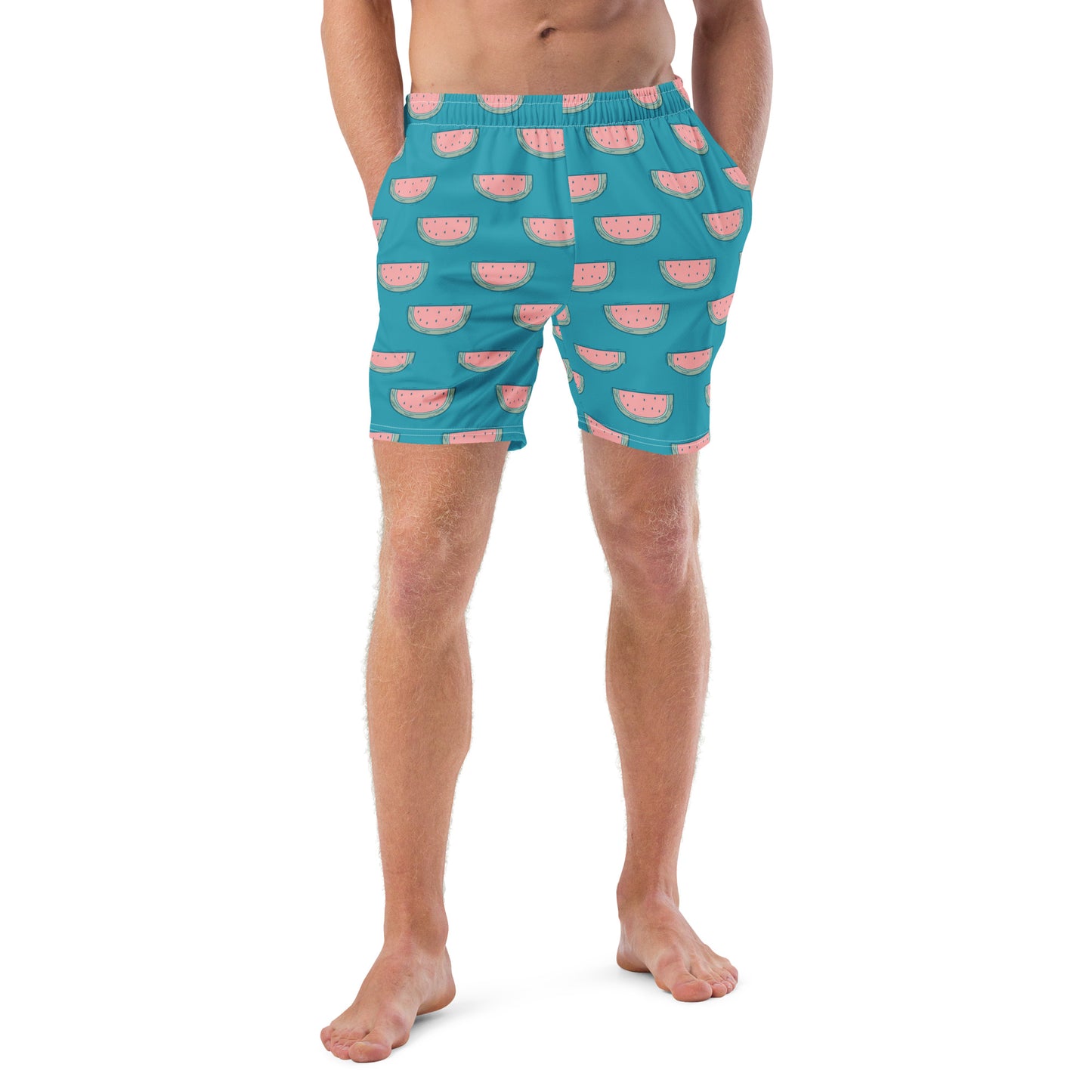 FYD Men's Recycled Swim Trunks in watermelon summer