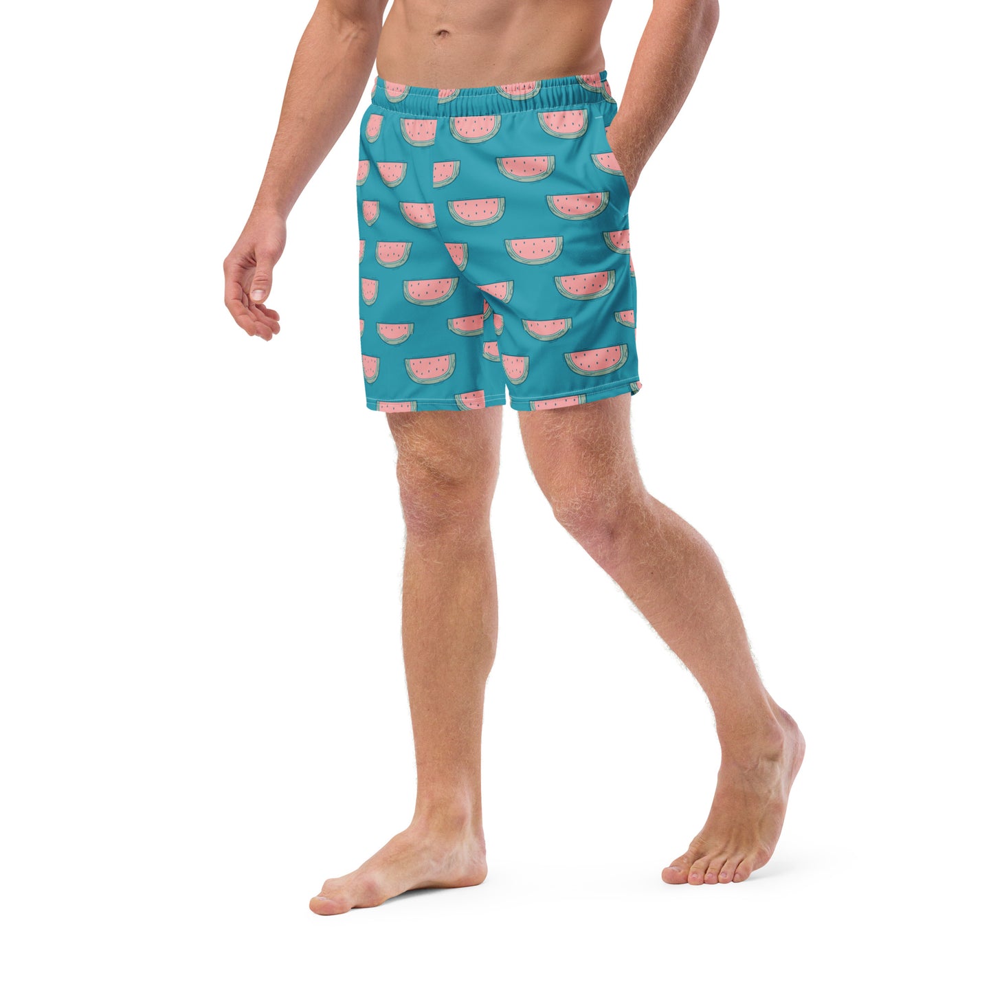 FYD Men's Recycled Swim Trunks in watermelon summer