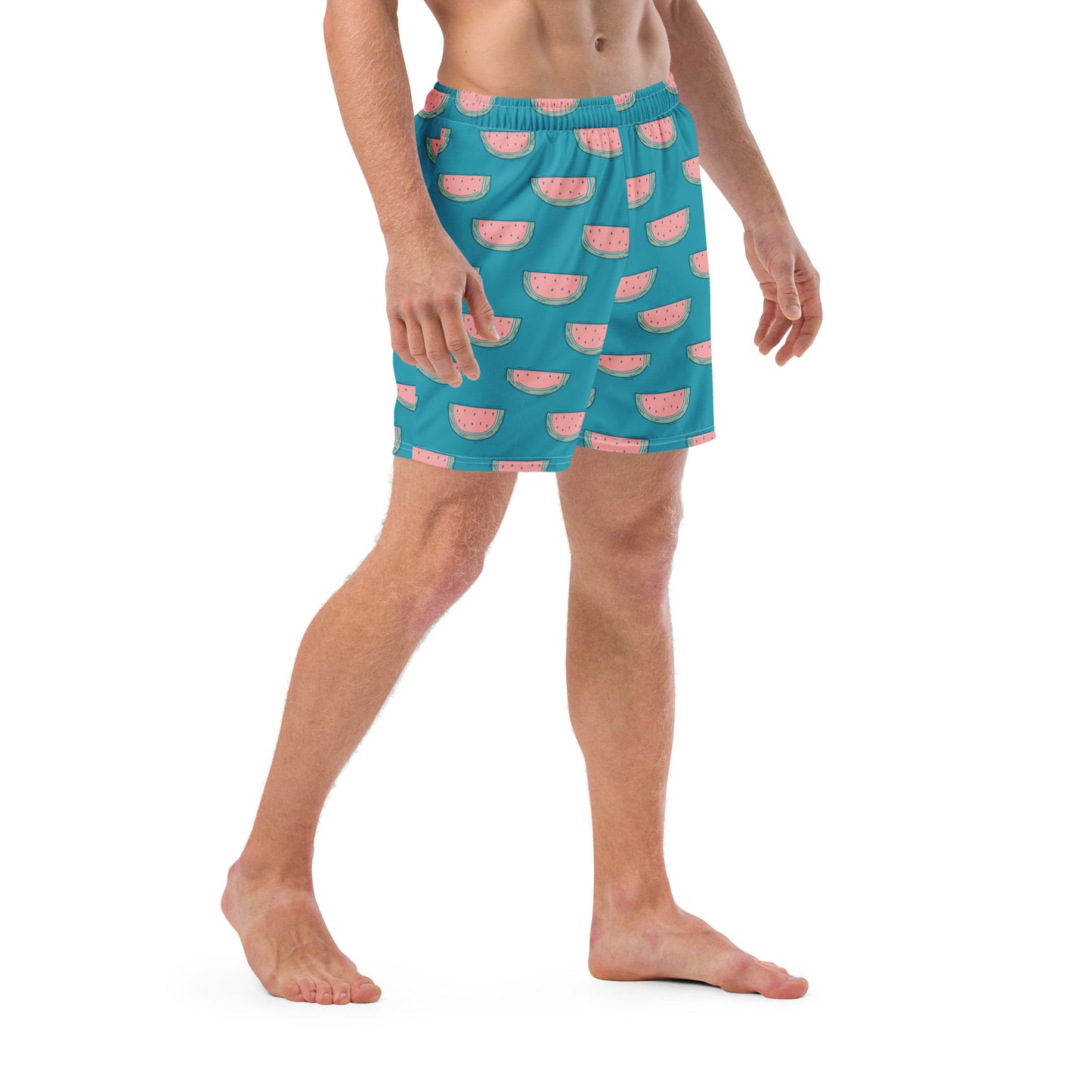 FYD Men's Recycled Swim Trunks in watermelon summer