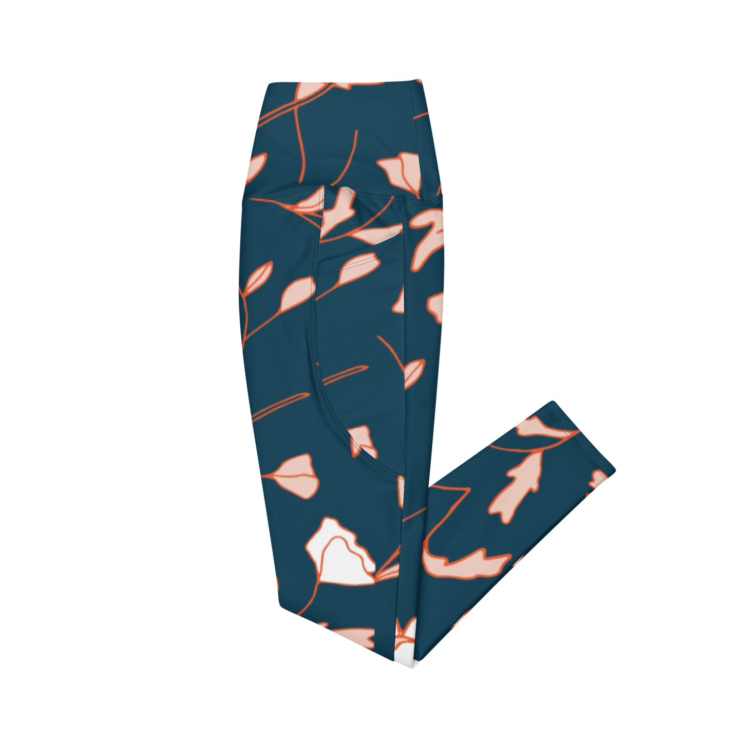 Size Inclusive Crossover Leggings with pockets in Fable Teal Floral - familiar...yet different