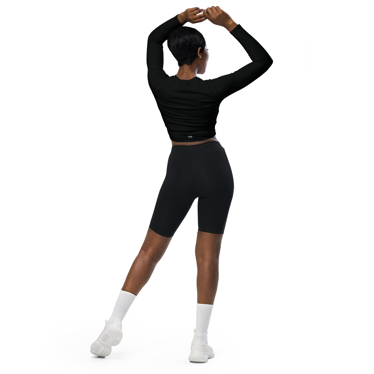 Recycled Long-Sleeve Crop Top in Black - familiar...yet different