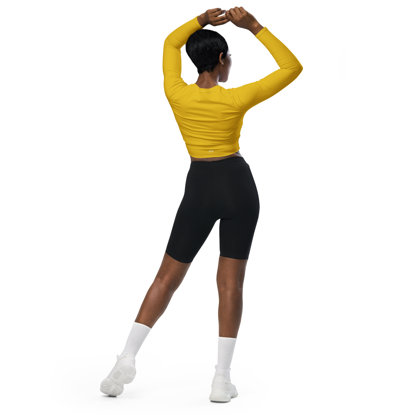 Recycled Long-Sleeve Crop Top in Goldenrod Yellow - familiar...yet different
