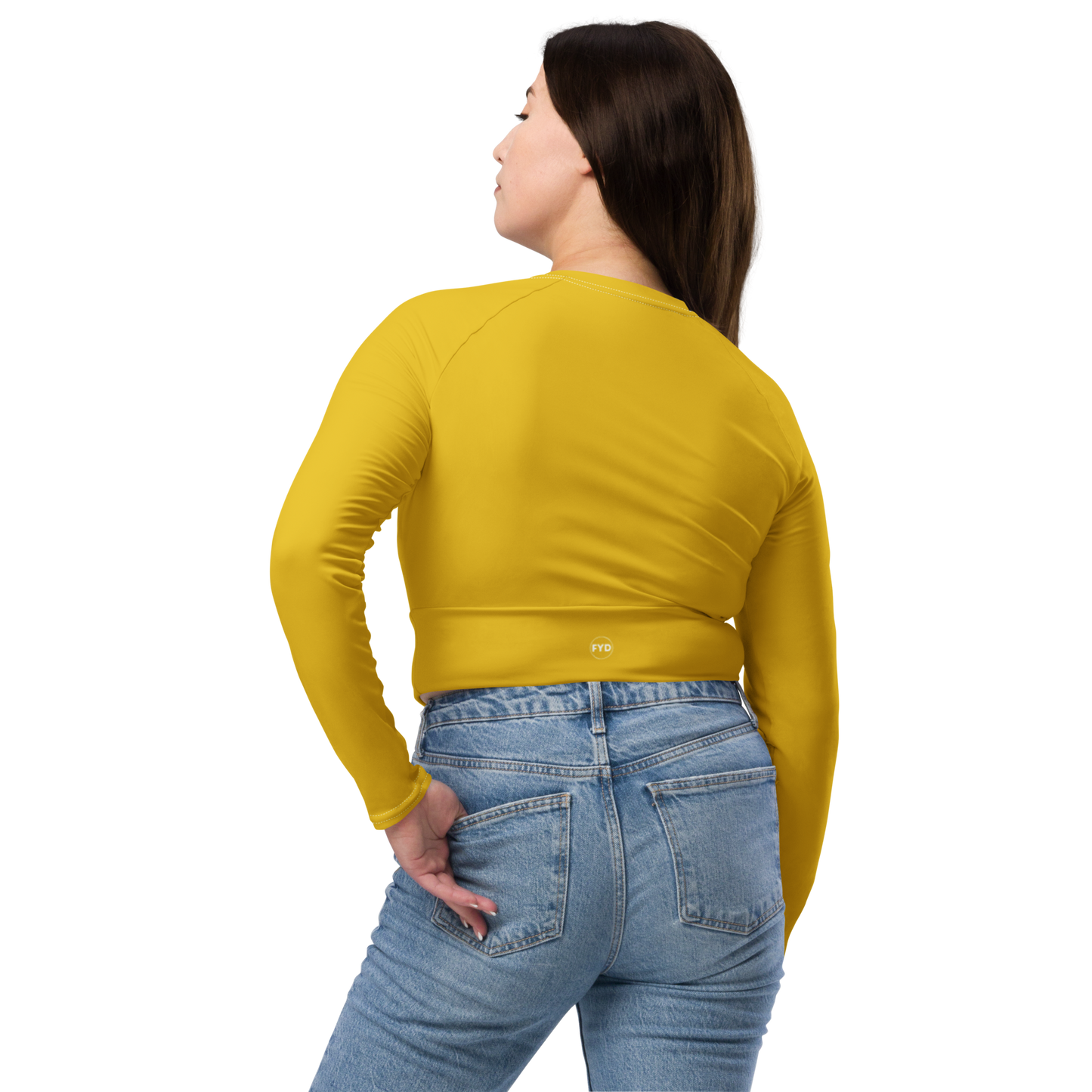 Recycled Long-Sleeve Crop Top in Goldenrod Yellow - familiar...yet different