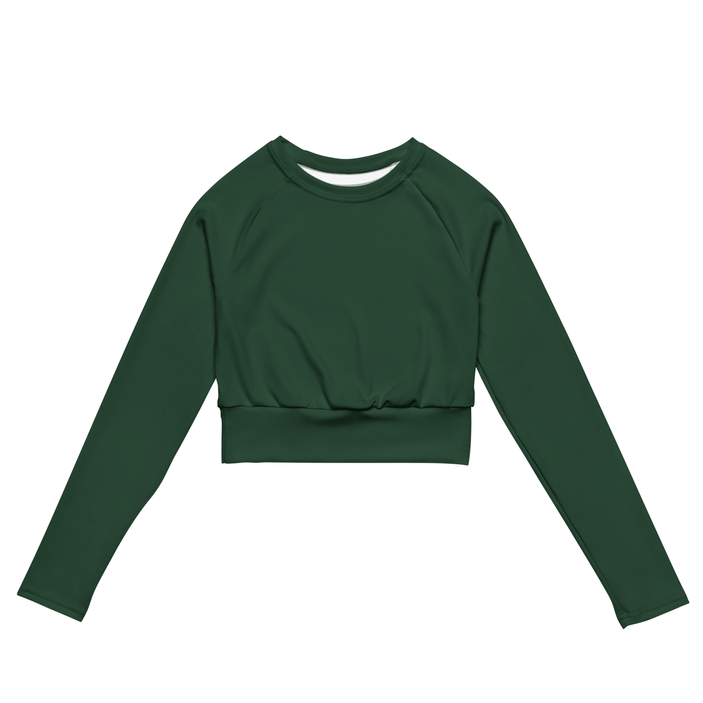 Recycled Long-Sleeve Crop Top in Forest Green - familiar...yet different