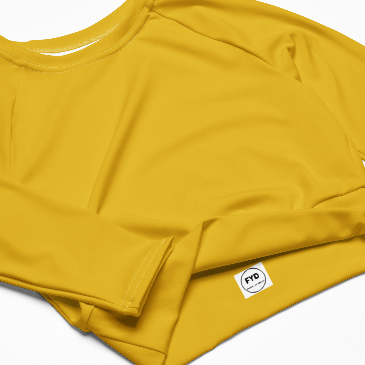 Recycled Long-Sleeve Crop Top in Goldenrod Yellow - familiar...yet different