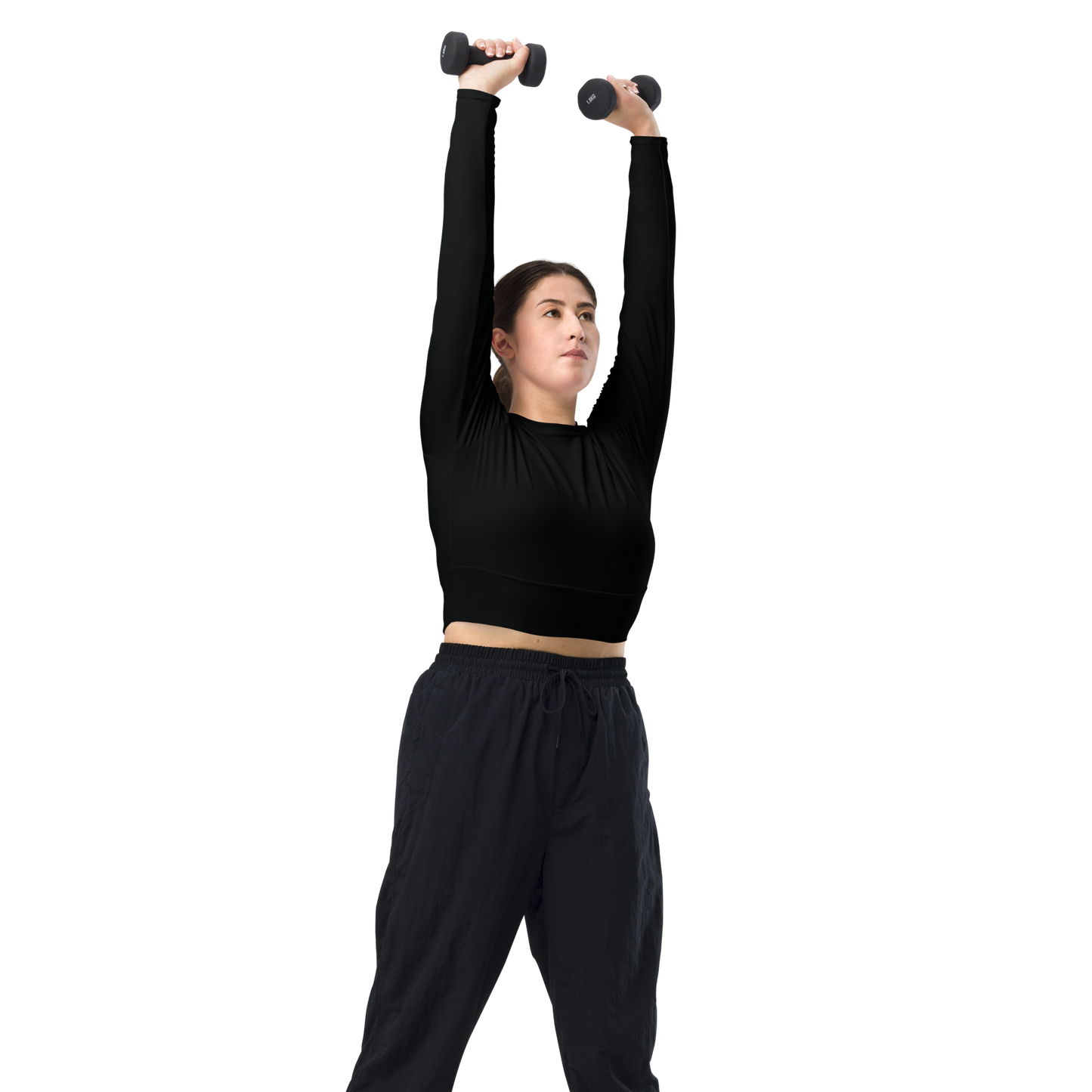Recycled Long-Sleeve Crop Top in Black - familiar...yet different