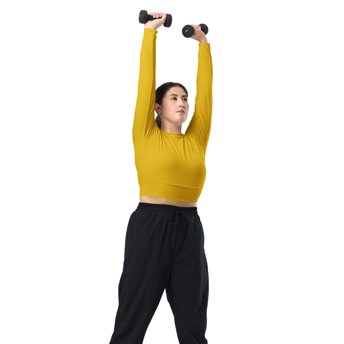 Recycled Long-Sleeve Crop Top in Goldenrod Yellow - familiar...yet different