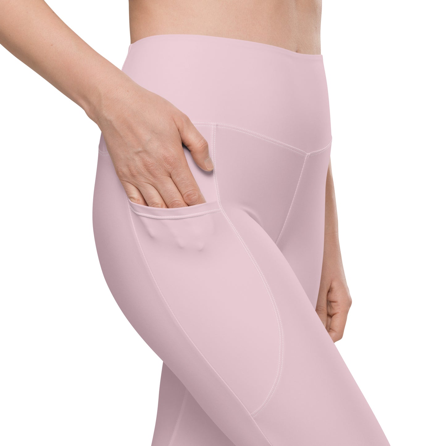 Size Inclusive Leggings with pockets in pastel pink