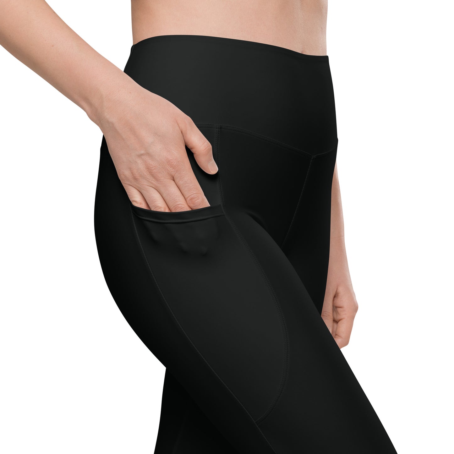 Leggings with pockets in solid black