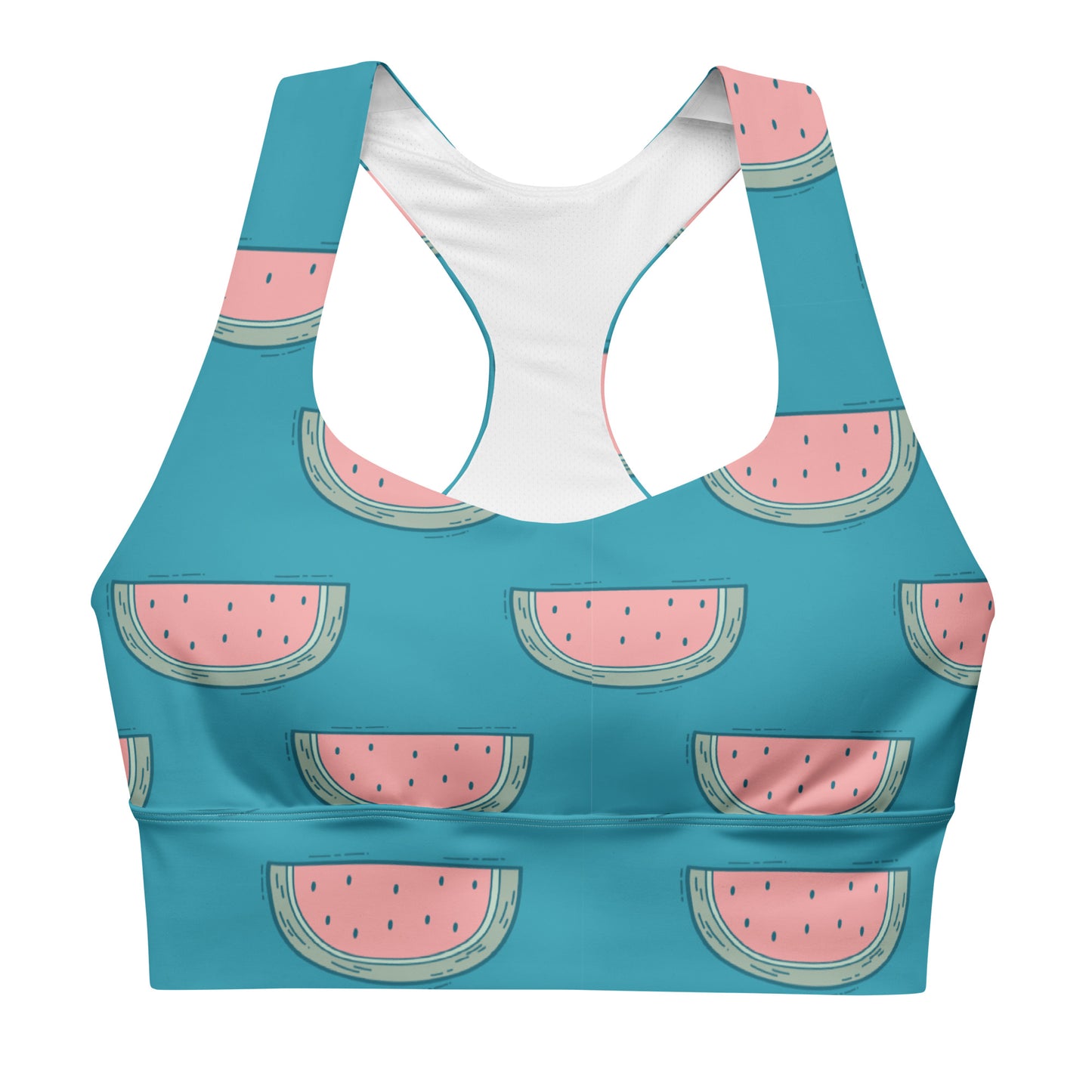 FYD Longline sports bra in watermelon summer