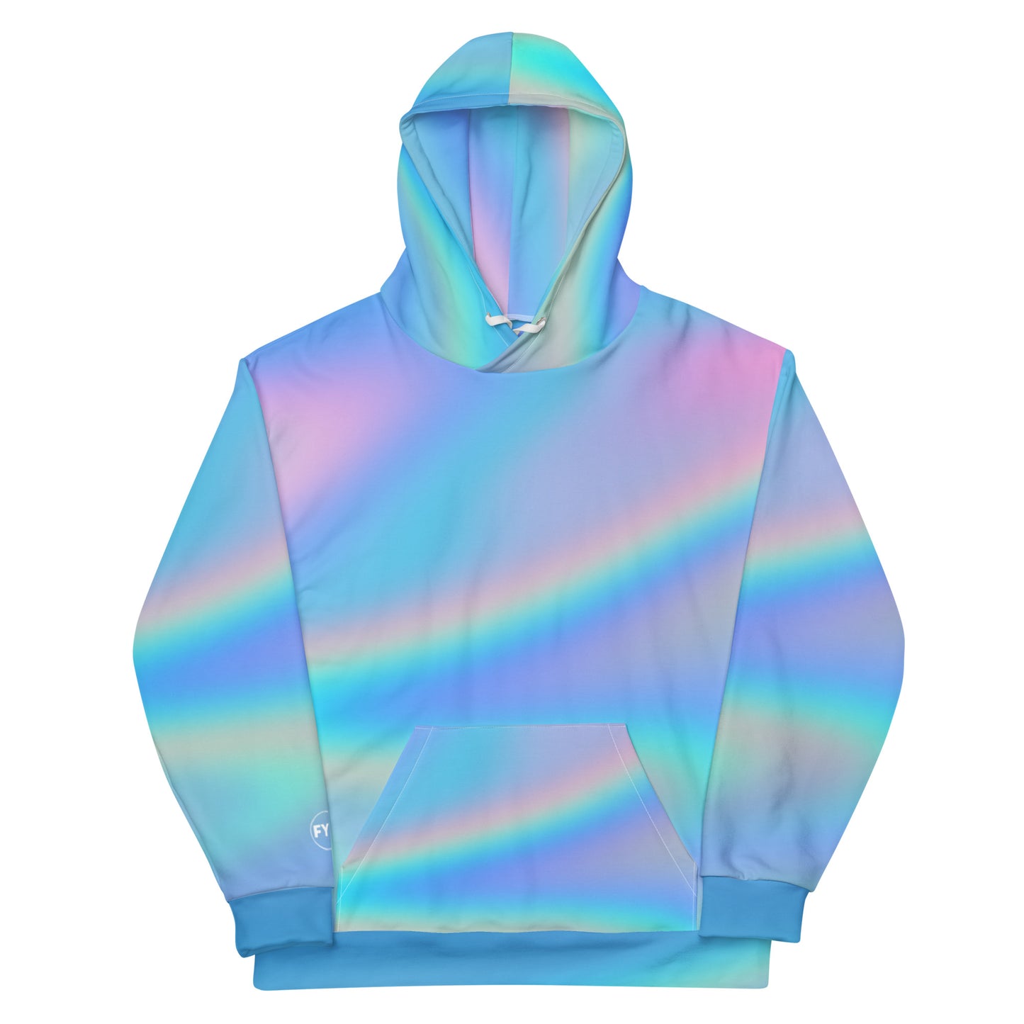 FYD Unisex Hoodie in blue iridescent wavelength