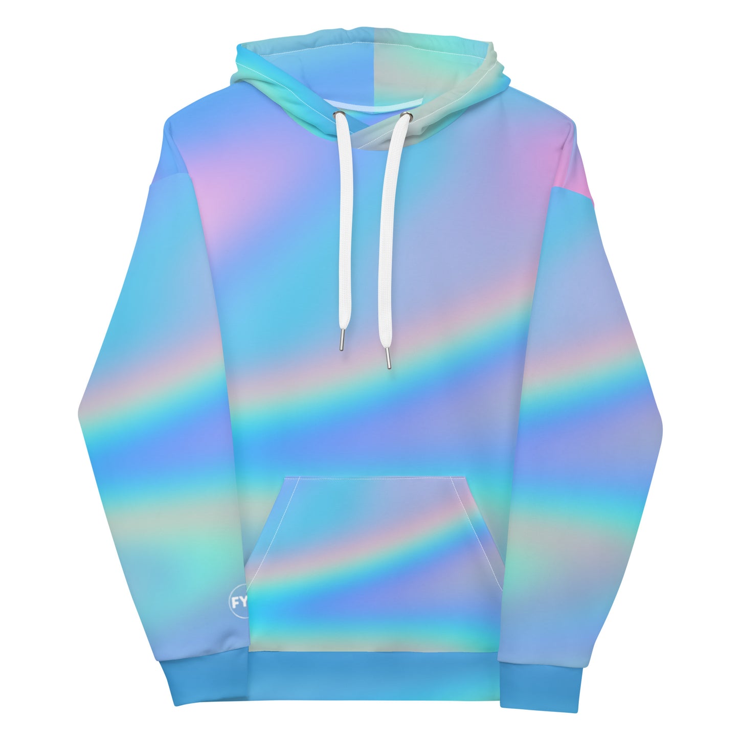 FYD Unisex Hoodie in blue iridescent wavelength