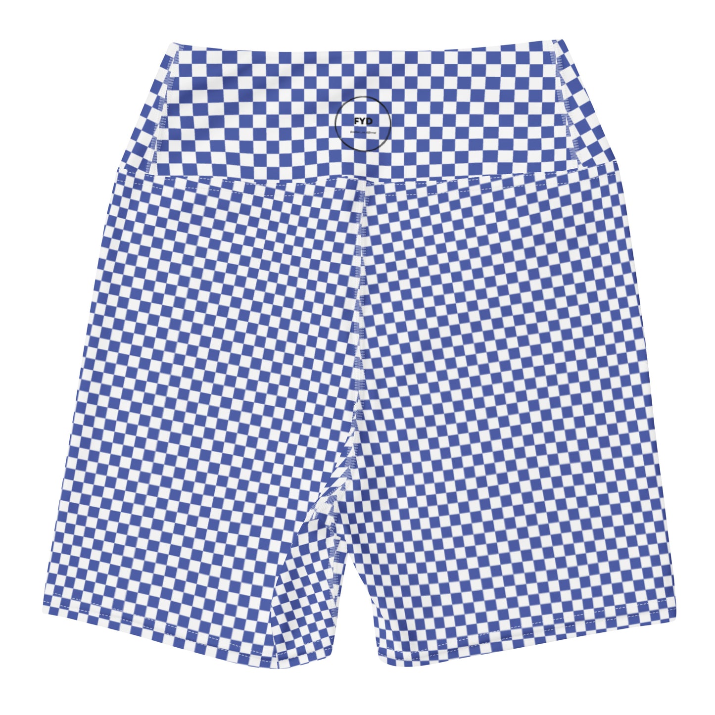 FYD Mini Yoga Shorts in blue & white check