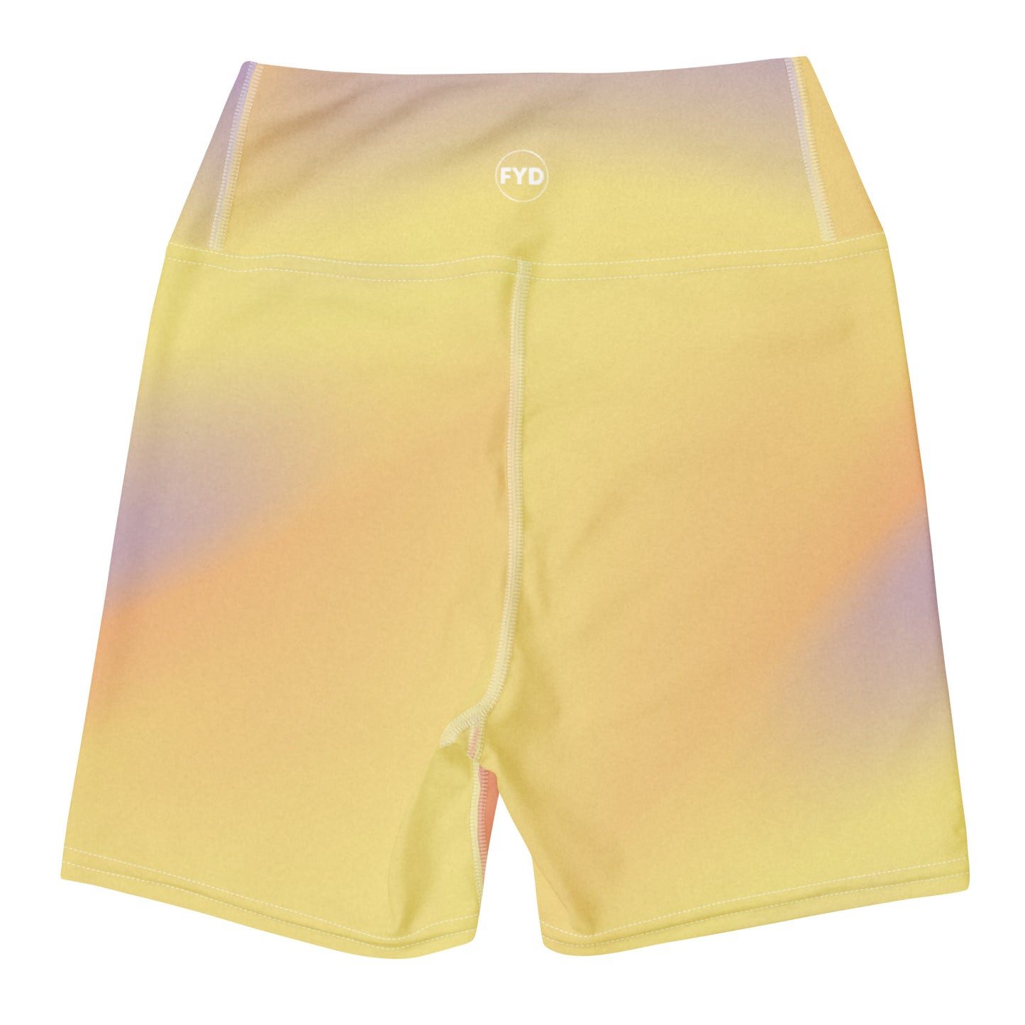 FYD Mini Yoga Shorts in yellow iridescent wavelength