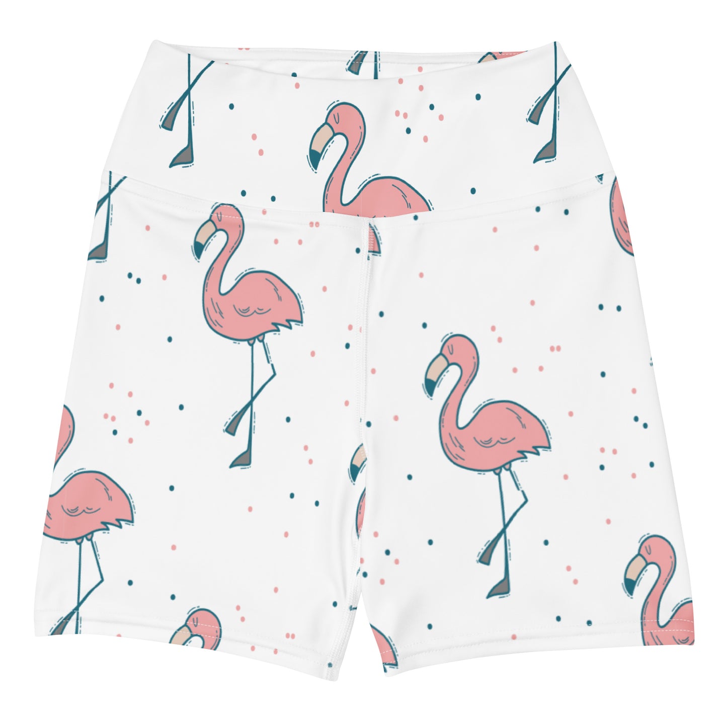 FYD Mini Yoga Shorts in dancing flamingos