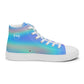 FYD Women’s High Top Sneakers in blue iridescent wavelength
