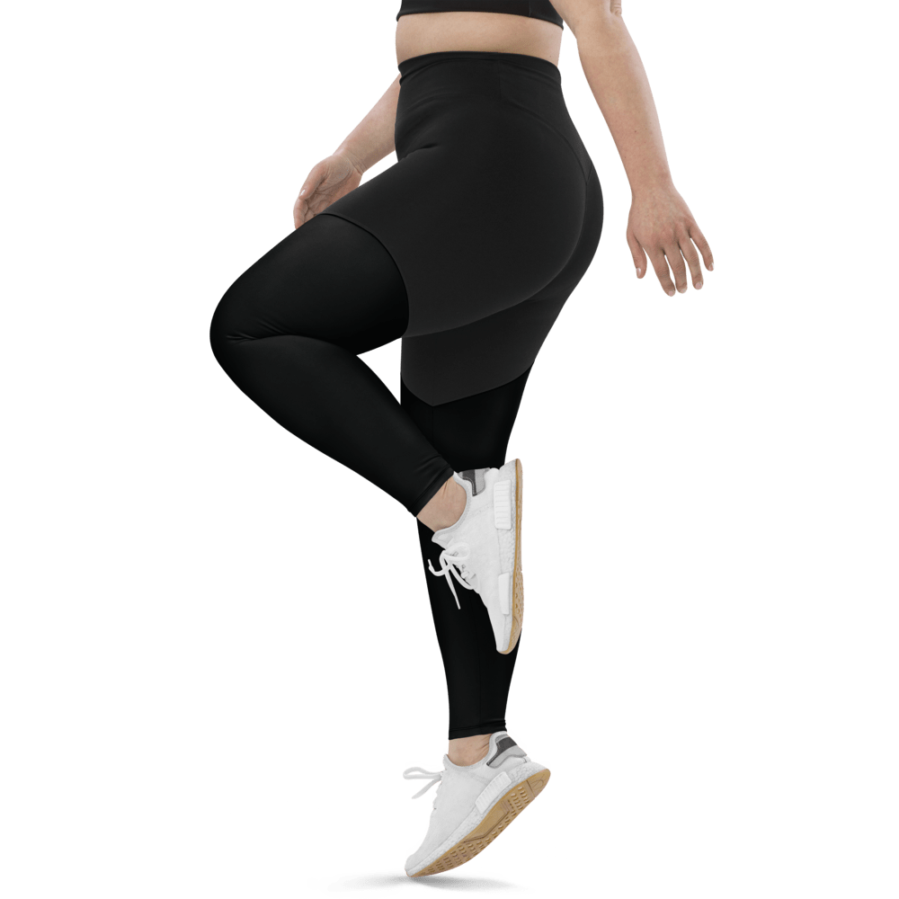 Sporty Leggings 3 black colors + in solid Compression