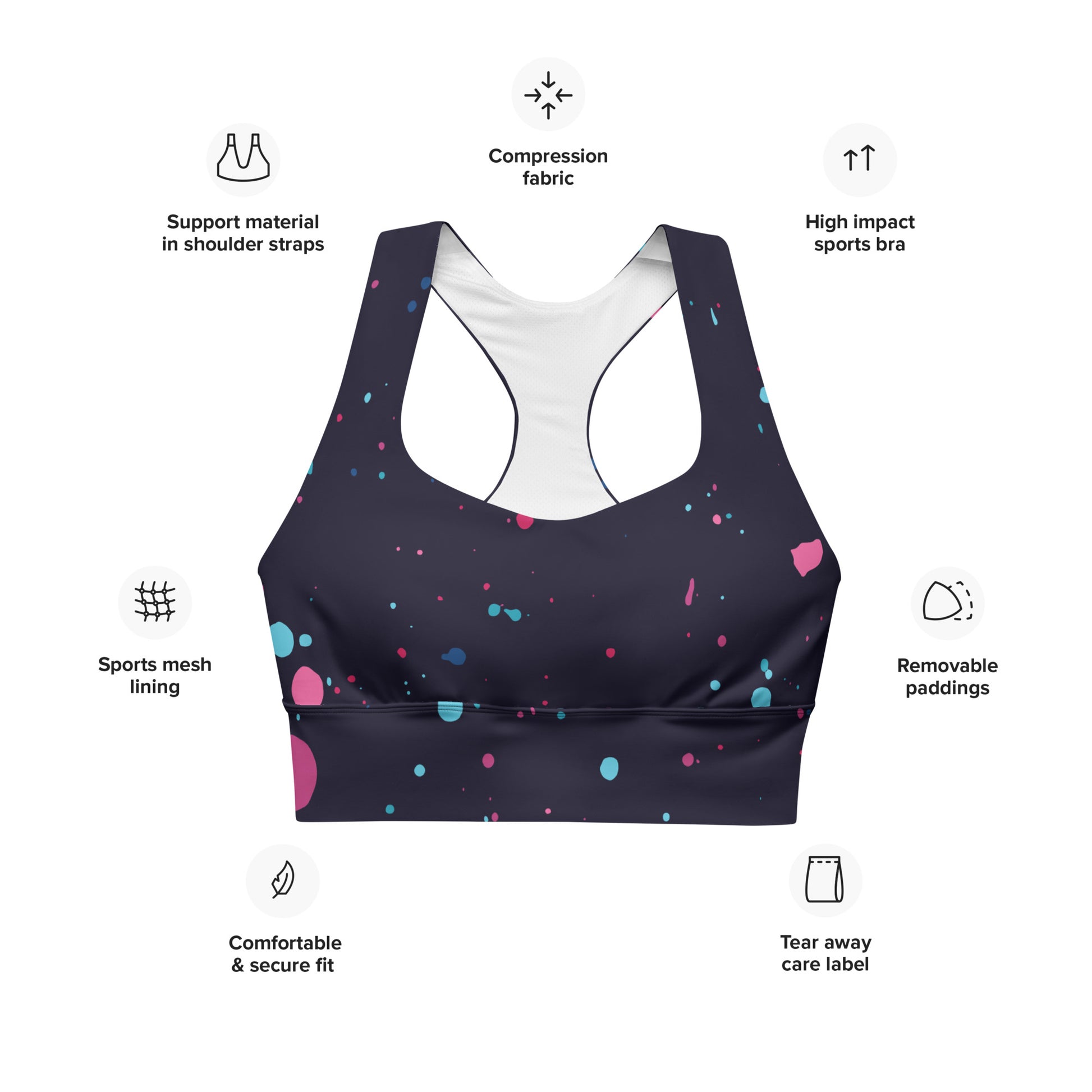 Longline Sports Bra in Spotted Spring - familiar...yet different