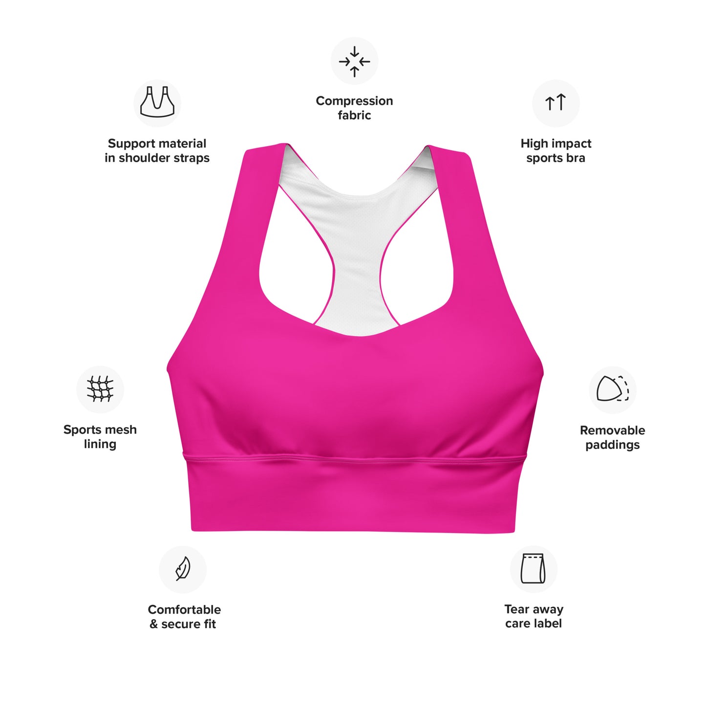 Long-Line Sports Bra in hot pink - familiar...yet different