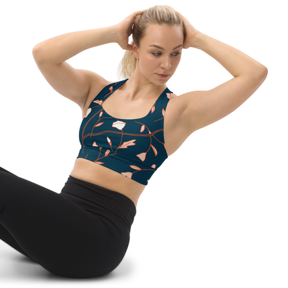 Longline Sports Bra in Fable Teal Floral - familiar...yet different