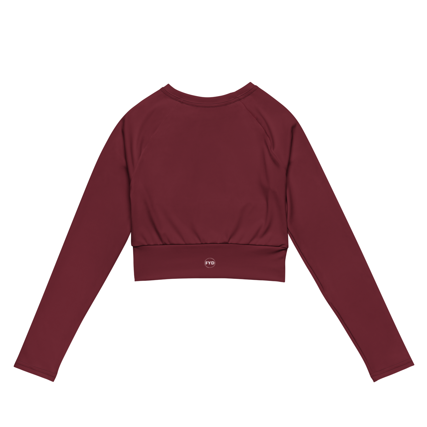 Recycled Long-Sleeve Crop Top in Crimson Red - familiar...yet different