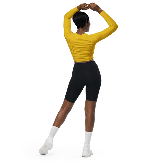 Recycled Long-Sleeve Crop Top in Goldenrod Yellow - familiar...yet different