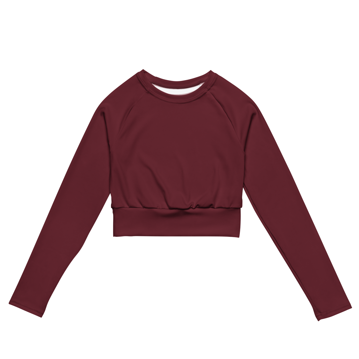 Recycled Long-Sleeve Crop Top in Crimson Red - familiar...yet different