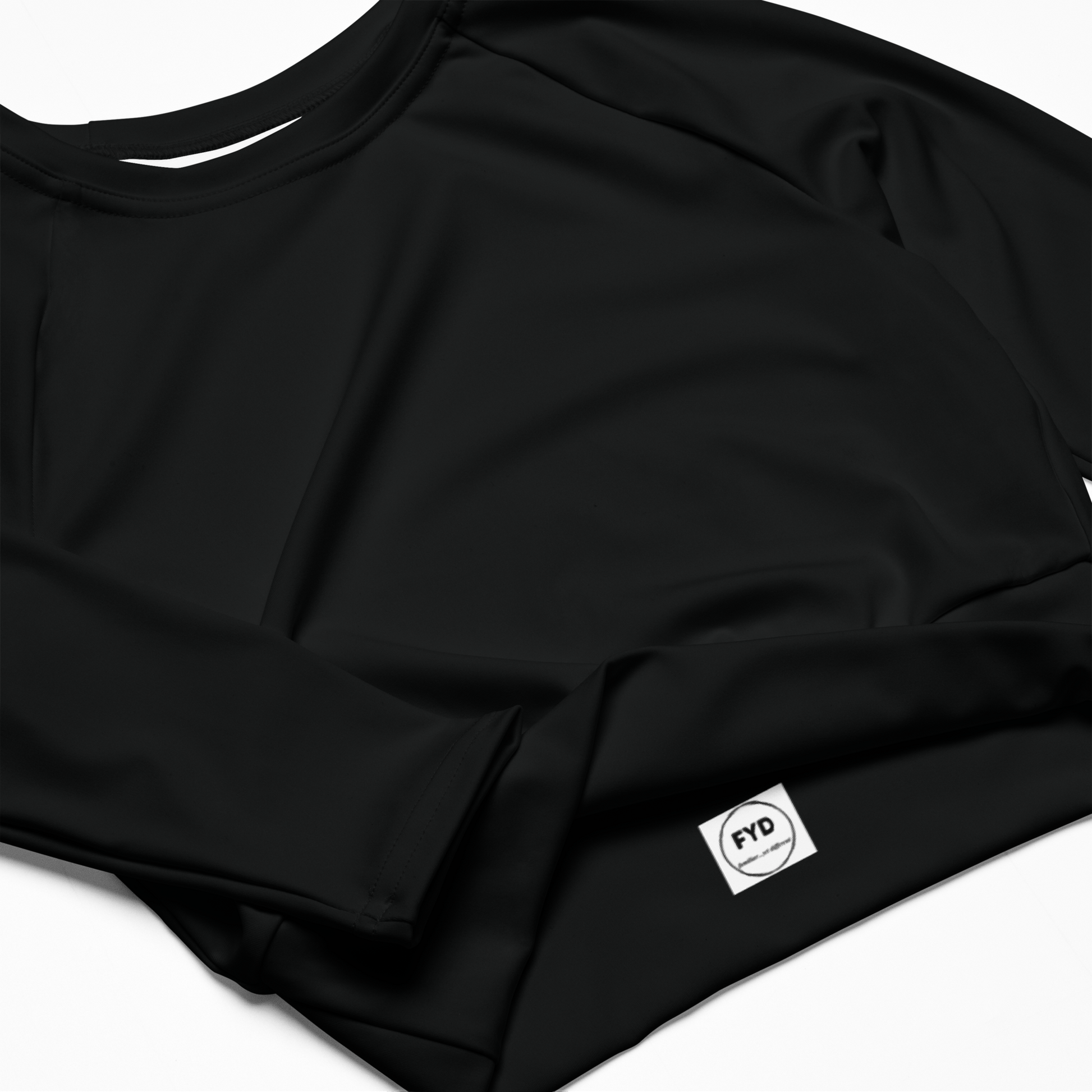 Recycled Long-Sleeve Crop Top in Black - familiar...yet different