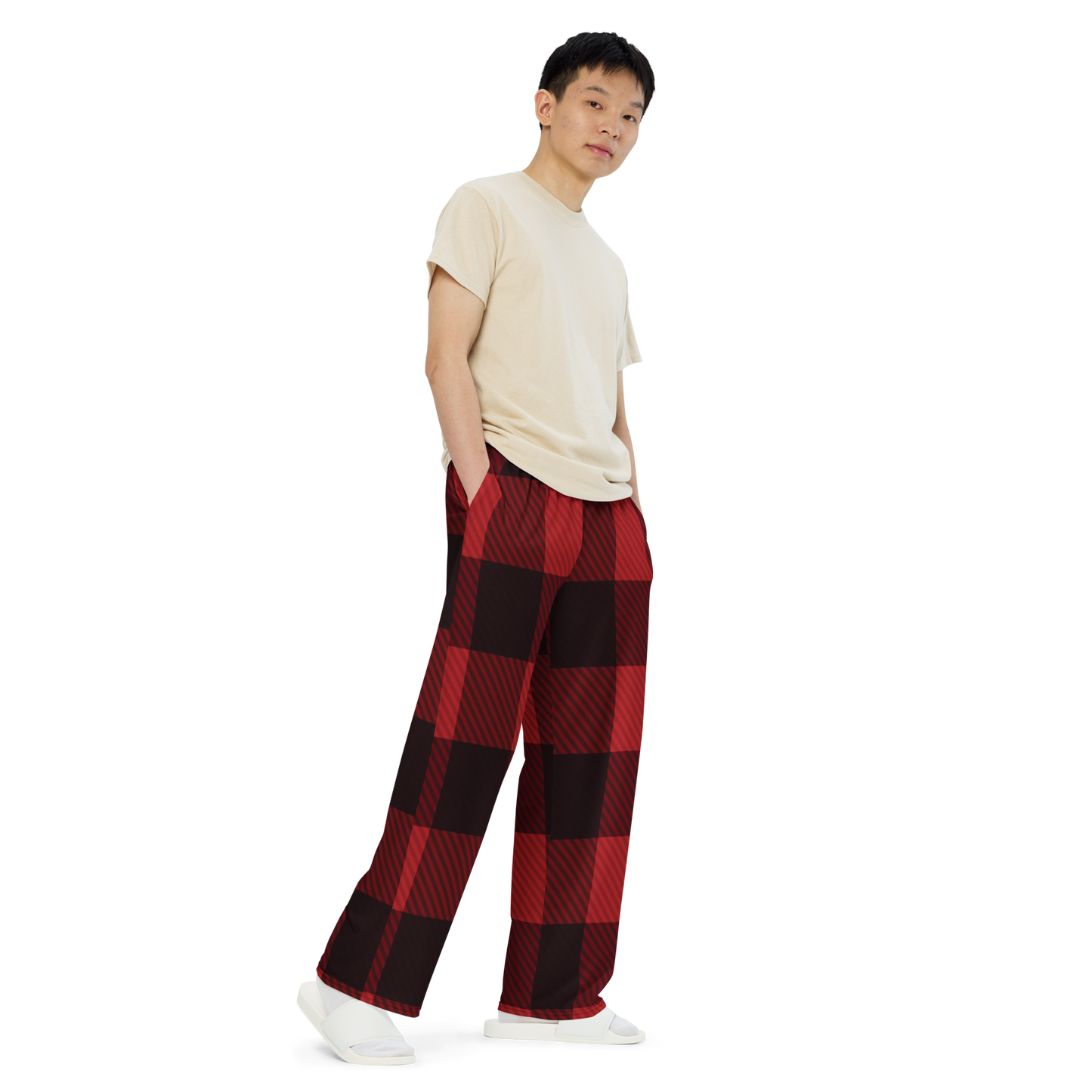 Unisex Pajama Pants in red & black plaid - familiar...yet different
